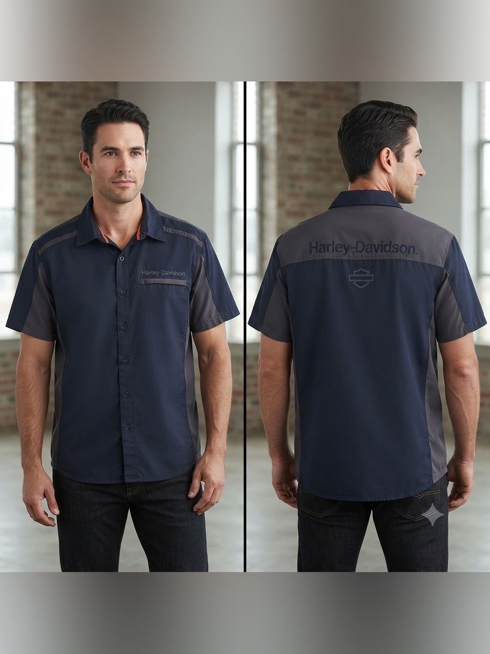 Harley-Davidson Men's Performance Short Sleeve Button Down Shirt M - NWOT